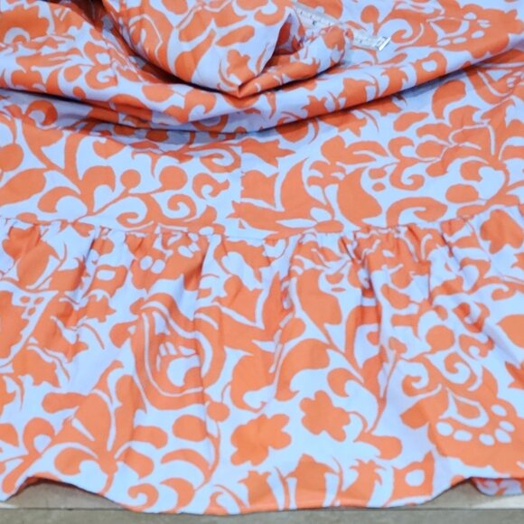 Women's Talbots Puff Sleeve Poplin Dress Jacobean Blue/Orange Size 6 - Picture 8 of 8